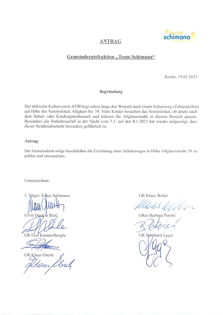 Antrag Gemeinderatsfraktion Team Schimana GR08