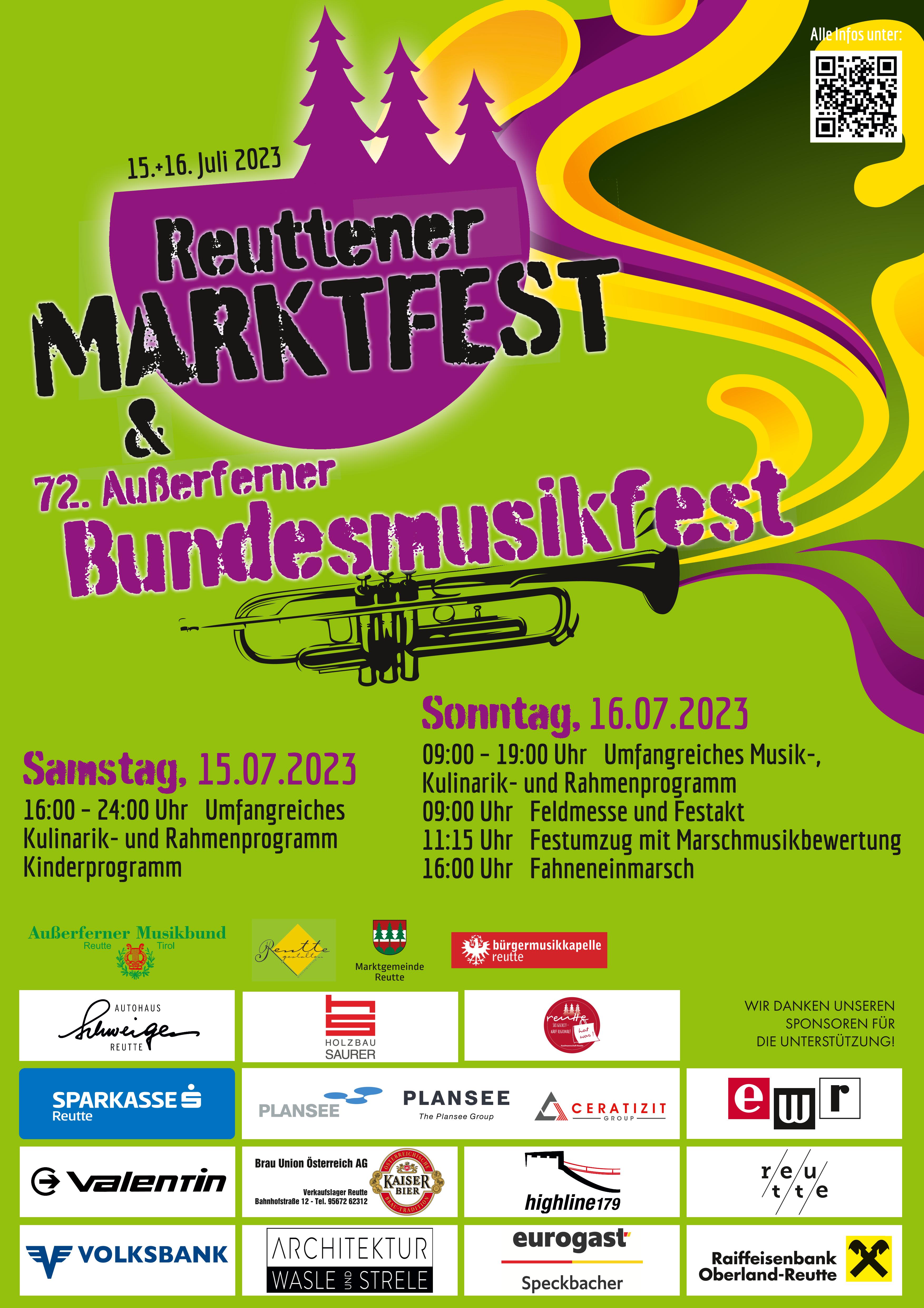Reuttener Marktfest und 72. Außerferner Bundesmusikfest